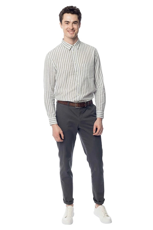 Striped Button-Down Shirt