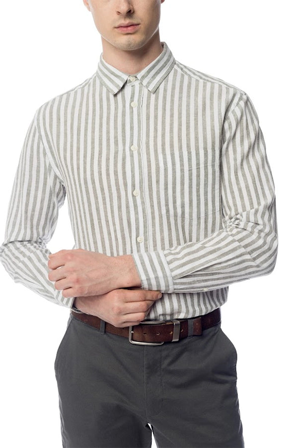 Striped Button-Down Shirt