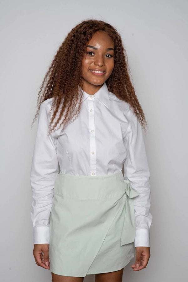 Chic Wrap Mini Skirt in Soft Pastel Green