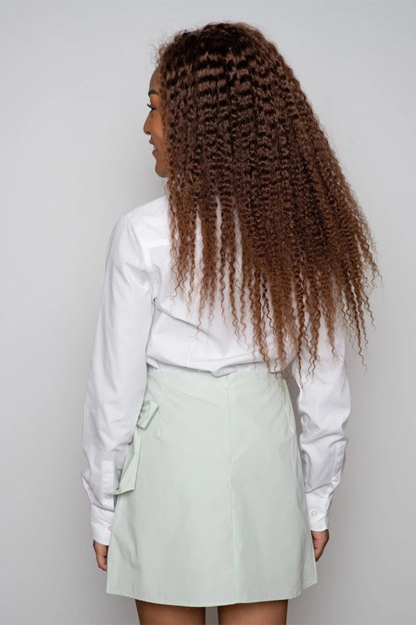 Chic Wrap Mini Skirt in Soft Pastel Green