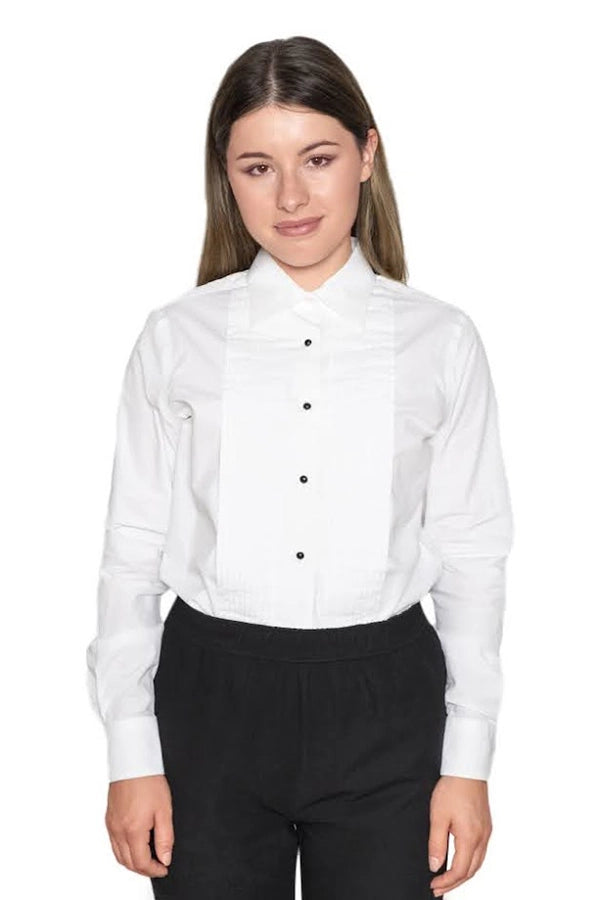 Elegant Women's White Tuxedo Shirt