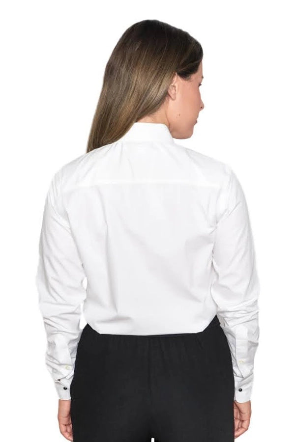Elegant Women's White Tuxedo Shirt