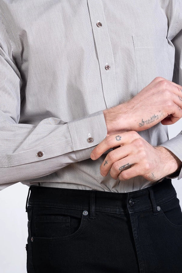 Classic Men's Grey Dress Shirt