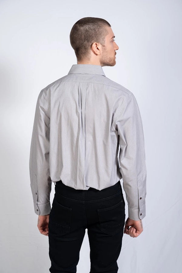 Classic Men's Grey Dress Shirt