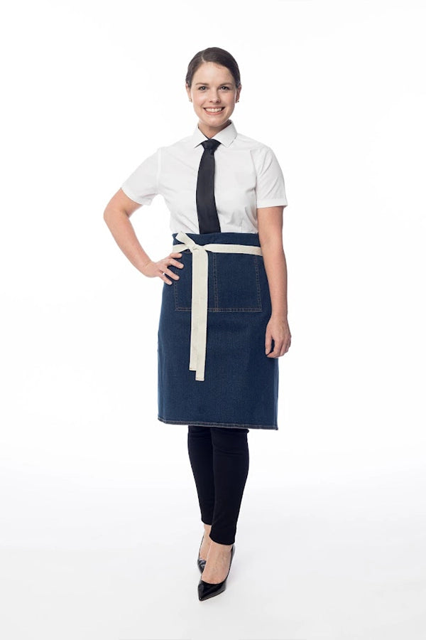 Denim Waist Apron with Contrast Tie