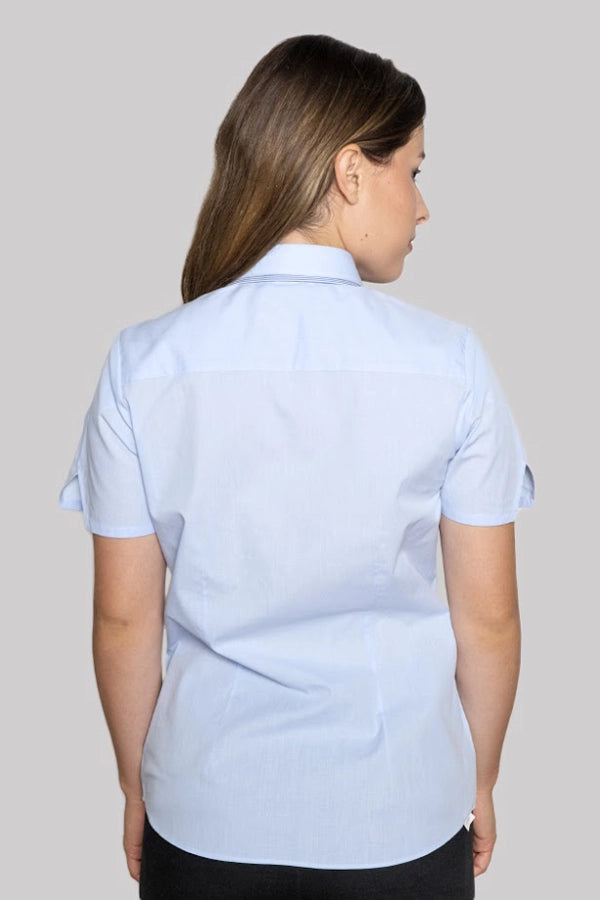 Women's Light Blue Short-Sleeve Shirt