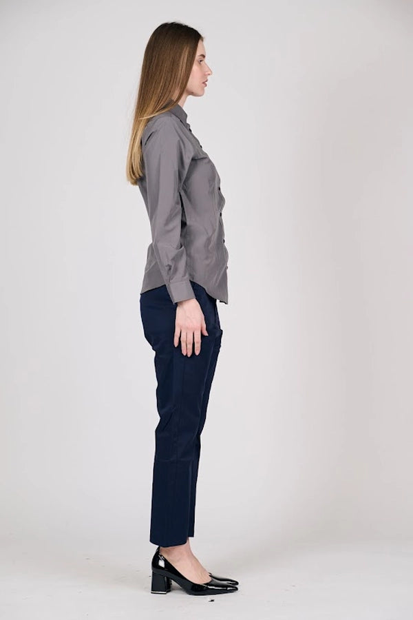 Women's Classic Button-Up Shirt in  Charcoal Gray