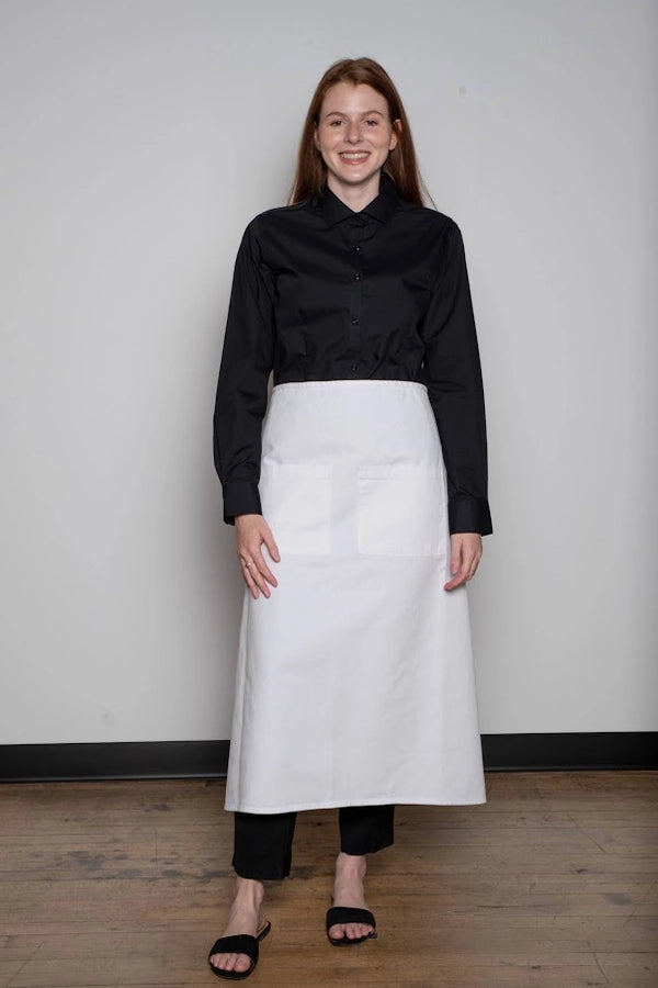 Classic Full-Length White Chef Apron