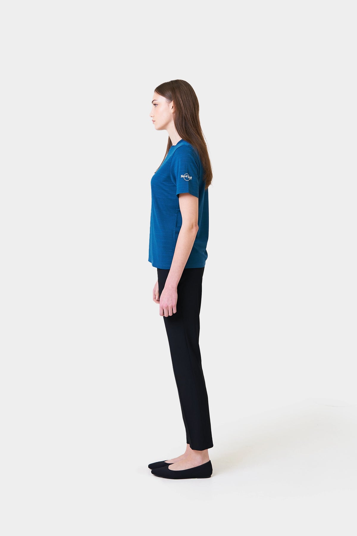 Bussers Summer Female Teal Short Sleeve T-shirt With Logo Print on Sleeve