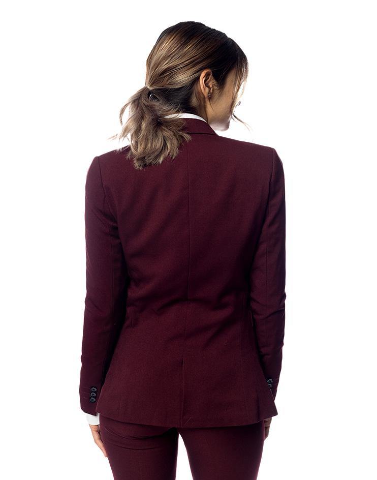 Burgundy Women's Suit Jacket - Kloth Studio Inc. - klothstudio.com