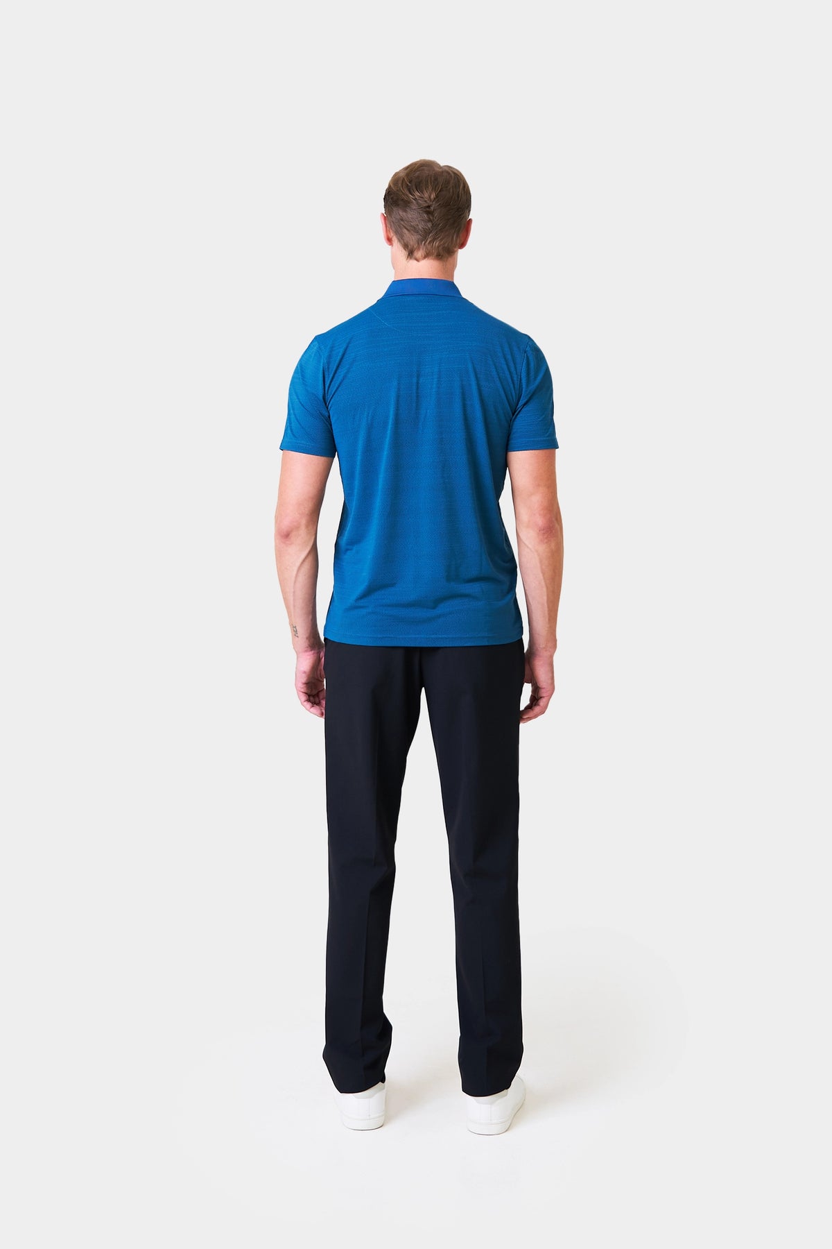 Server Summer Male Teal Short Sleeve Polo Shirt With Logo Print on Chest