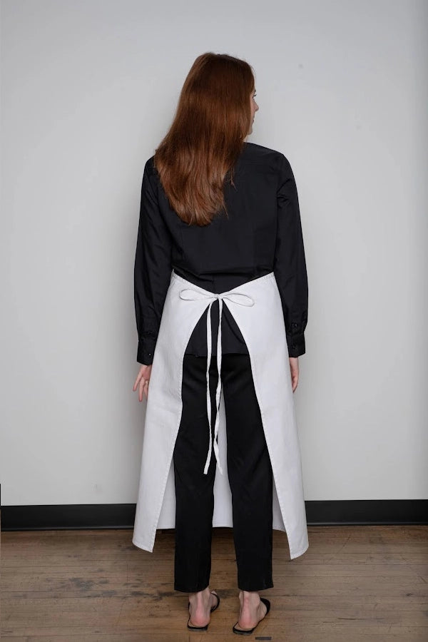 Classic Full-Length White Chef Apron