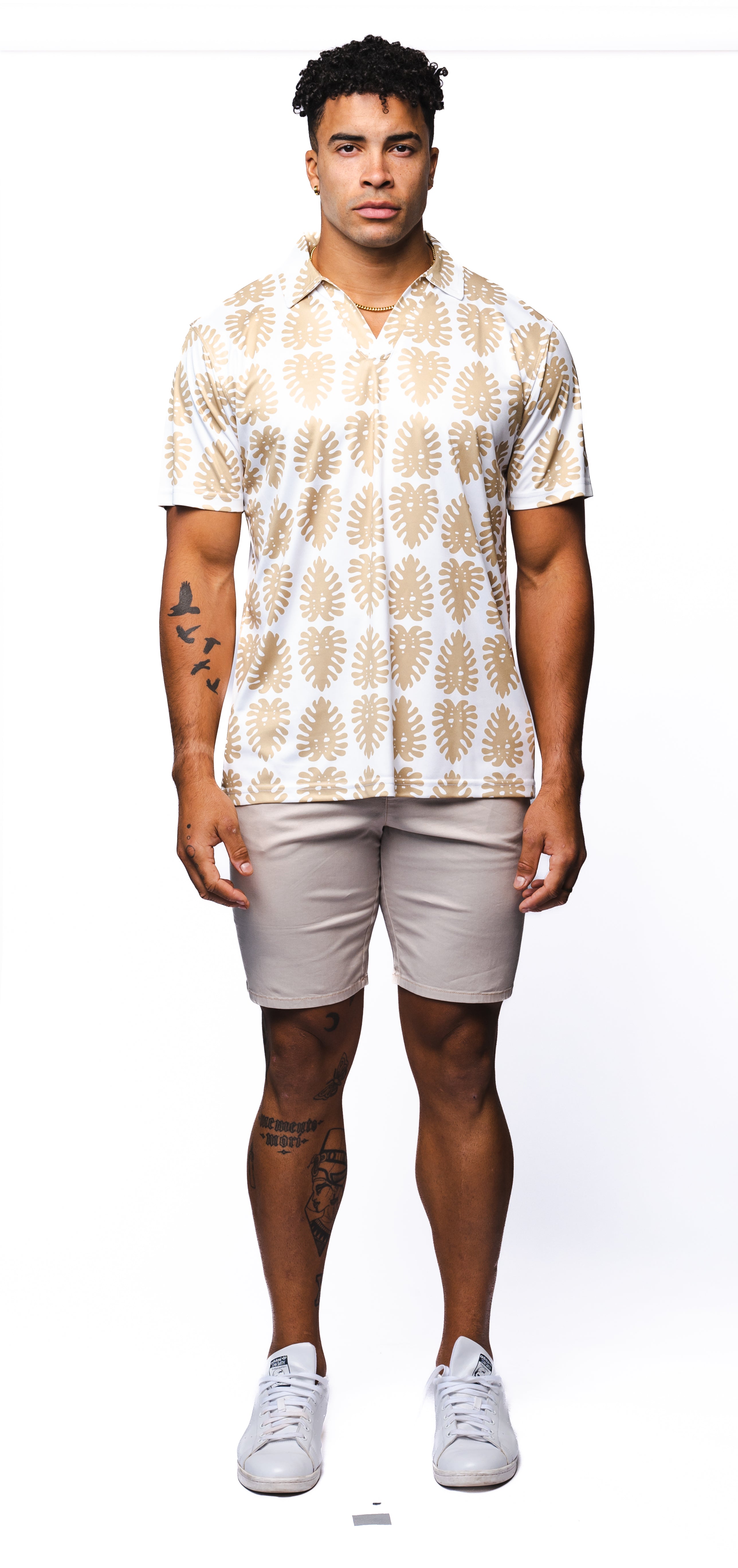 Men's Leaf Print  Short-Sleeve T-Shirt