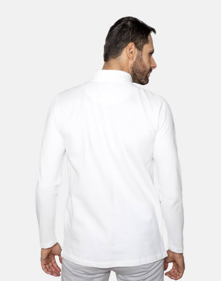 White Long-Sleeve Polo T-Shirt