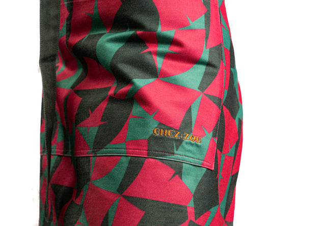 Custom Printed Bib and Bistro Aprons with Green Contrast Straps