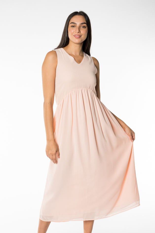 Pink A-Line Maxi Dress