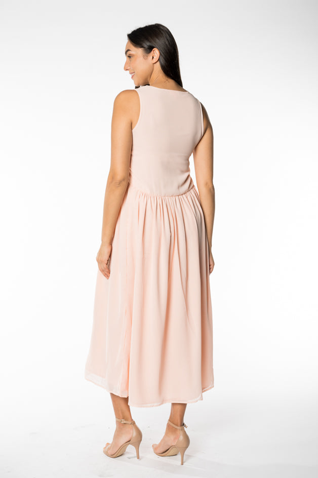 Pink A-Line Maxi Dress