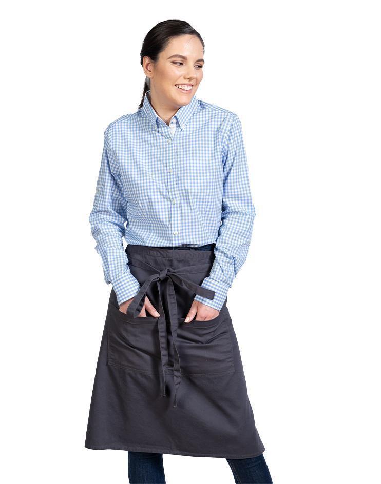 Charcoal Grey Knee-Length Bistro Apron - Kloth Studio Inc. - klothstudio.com