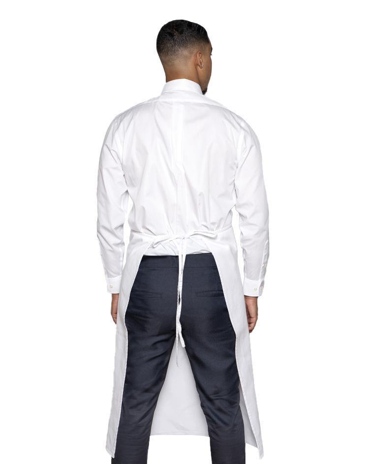 White Ankle-Length Full Bistro Apron - Kloth Studio Inc. - klothstudio.com