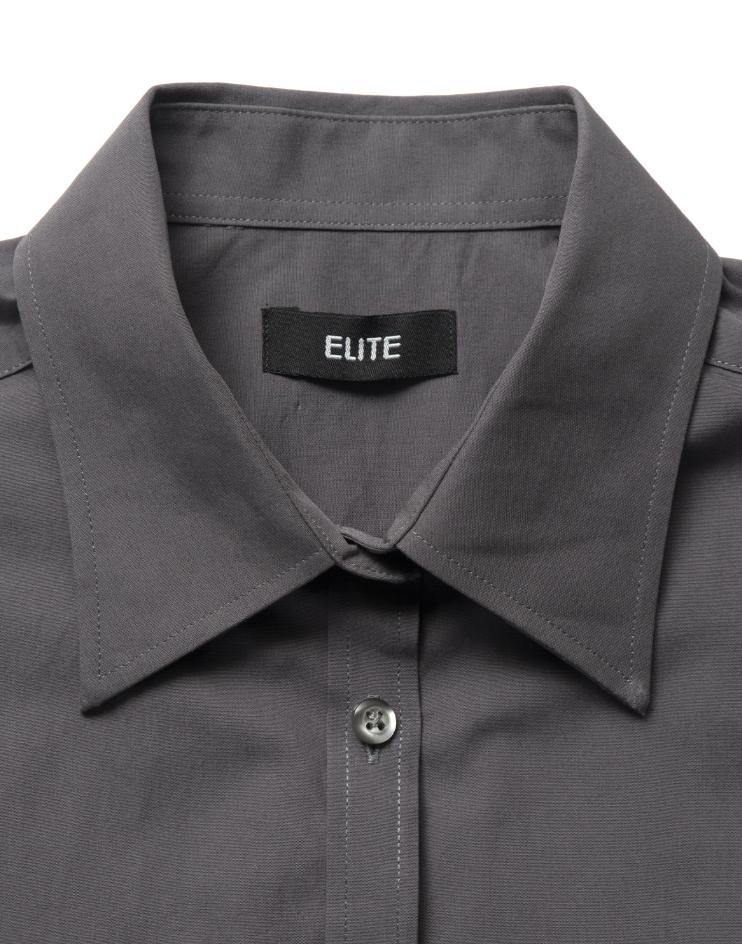 Women’s Classic Dark Grey Button Front, Collar Dress Shirt - Kloth Studio Inc. - klothstudio.com