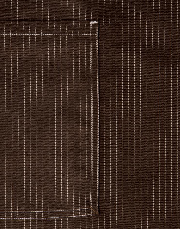 Brown Knee-Length Bistro Apron with White Stripes - Kloth Studio Inc. - klothstudio.com