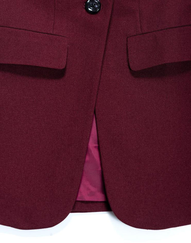 Burgundy Women's Suit Jacket - Kloth Studio Inc. - klothstudio.com