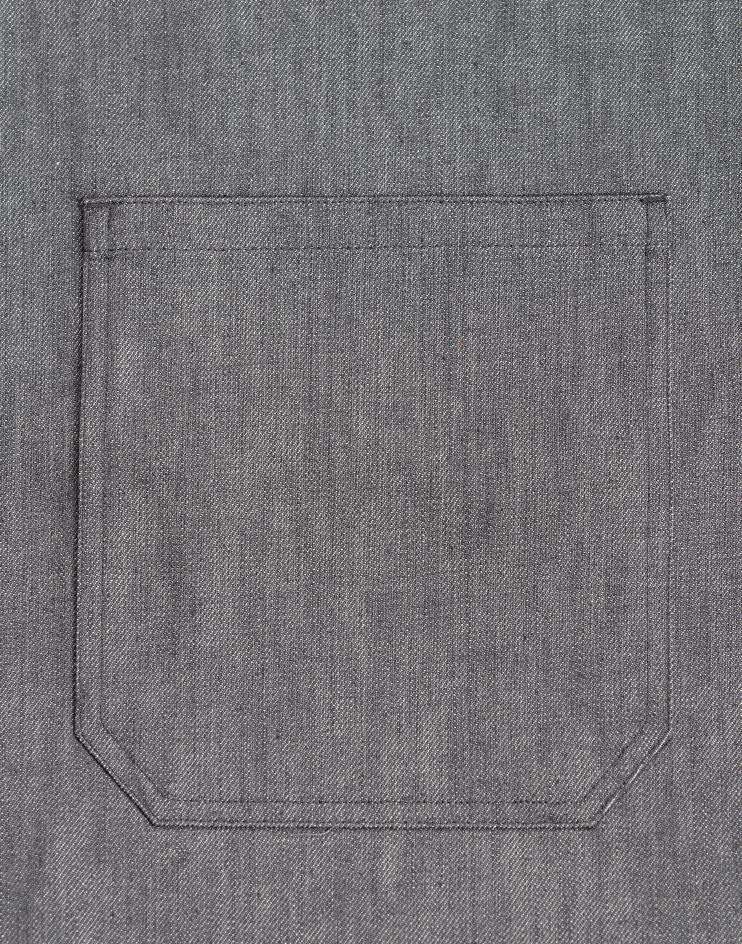 Grey Bib Apron with Brown Leather Neck Strap - Kloth Studio Inc. - klothstudio.com
