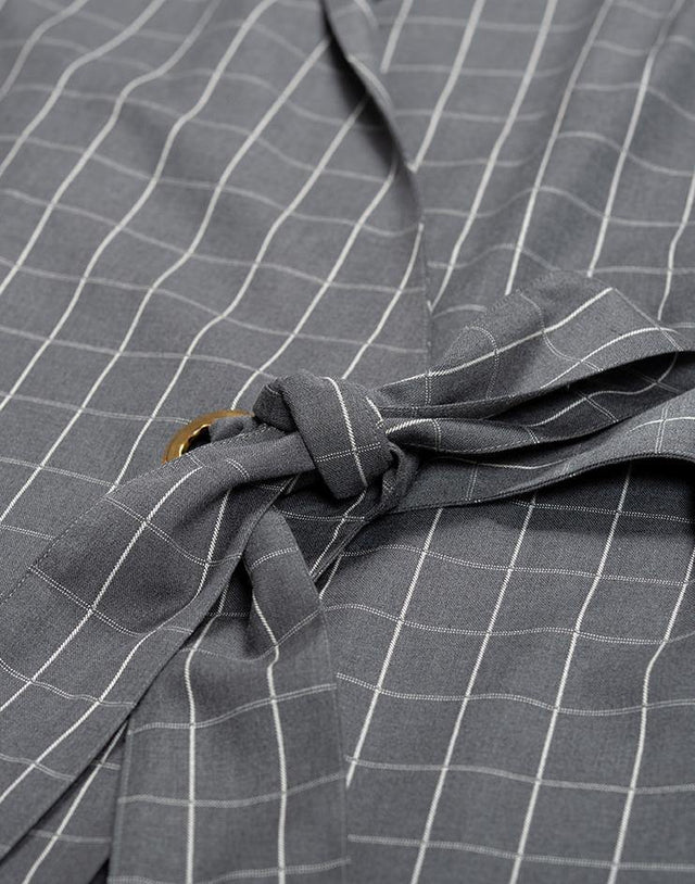 Grey Striped Tie Dress - Kloth Studio Inc. - klothstudio.com