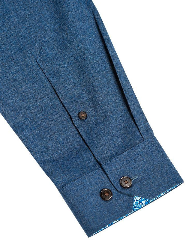 Blue Button-Down Shirt with Chest Pockets - Kloth Studio Inc. - klothstudio.com