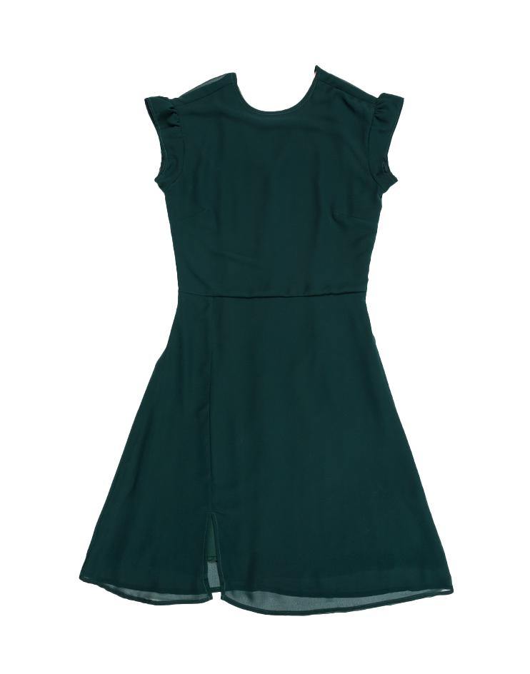 Forest Green Dress with Front Slit - Kloth Studio Inc. - klothstudio.com