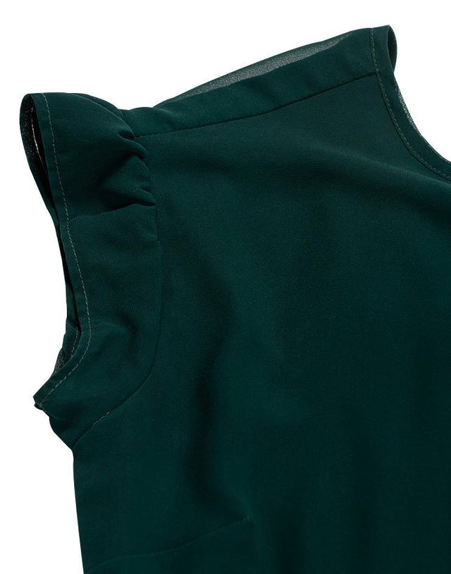 Forest Green Dress with Front Slit - Kloth Studio Inc. - klothstudio.com