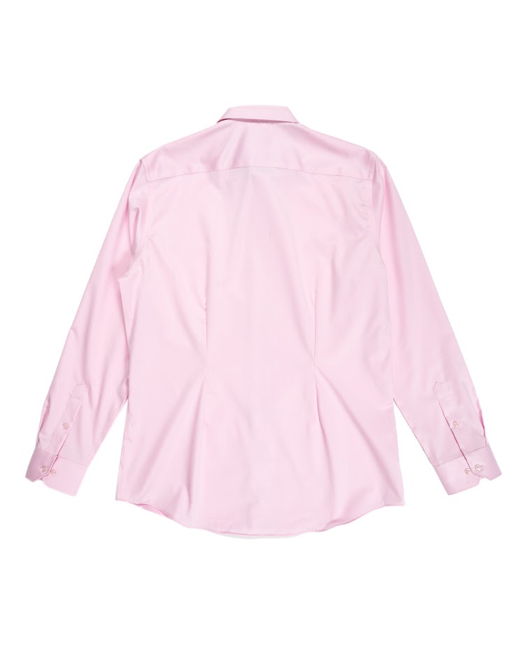 Pink Shirt with Patterned Contrast Collar