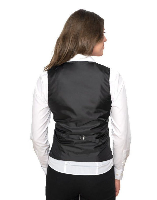 Women’s Black Classic Vest with Lapel - Kloth Studio Inc. - klothstudio.com
